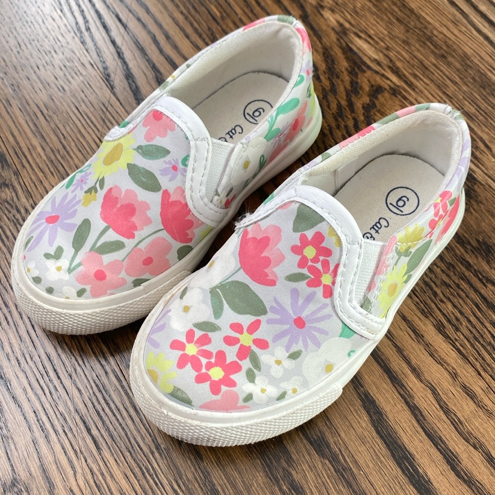 Cat & Jack Floral Slip-on Sneaker Toddler Sz 6